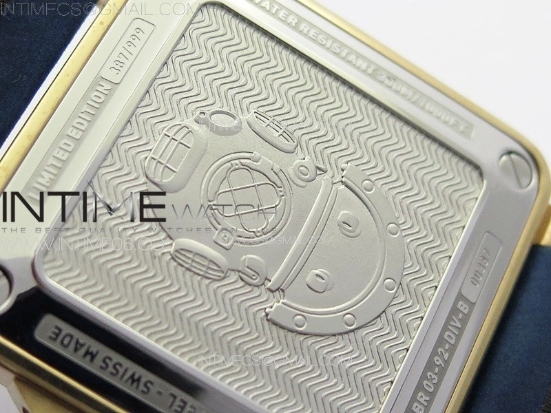 BR 03-92 Diver Bronze B12 1:1 Best Edition Blue Dial on Blue Leather Strap MIYOTA 9015