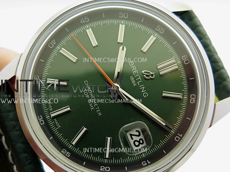 Top Time AB3113 38mm SS BLSF 1:1 Best Edition Green Dial On Green Leather Strap Asian B31