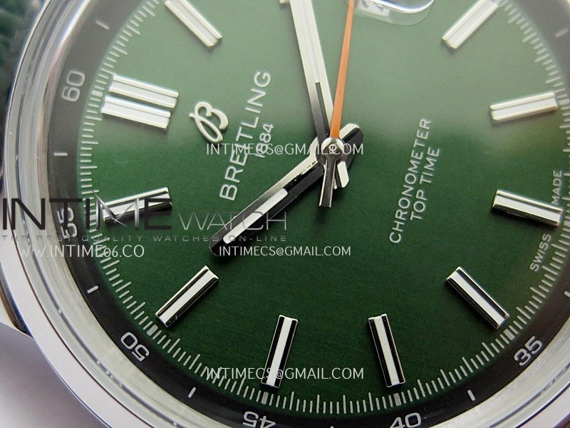 Top Time AB3113 38mm SS BLSF 1:1 Best Edition Green Dial On Green Leather Strap Asian B31