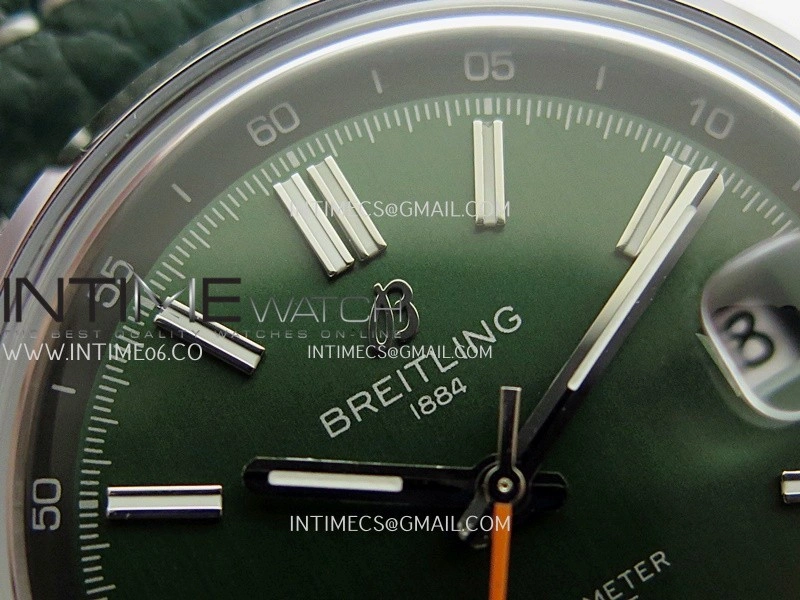 Top Time AB3113 38mm SS BLSF 1:1 Best Edition Green Dial On Green Leather Strap Asian B31