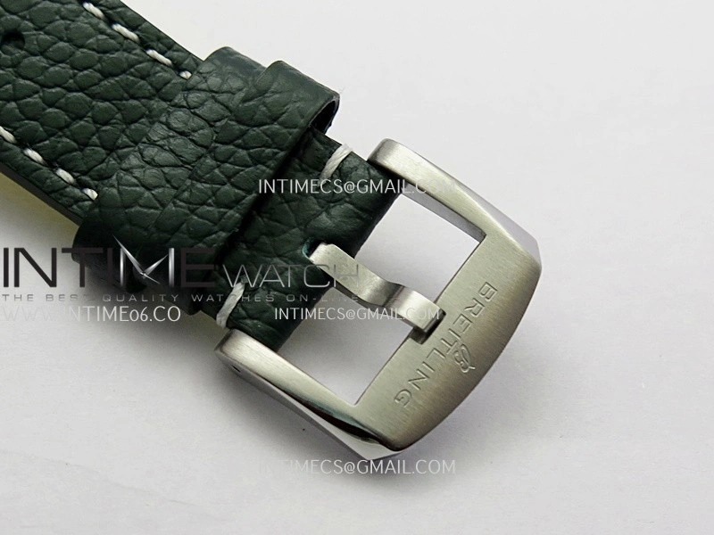 Top Time AB3113 38mm SS BLSF 1:1 Best Edition Green Dial On Green Leather Strap Asian B31