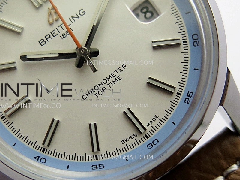 Top Time AB3113 38mm SS BLSF 1:1 Best Edition White Dial On Brown Leather Strap Asian B31