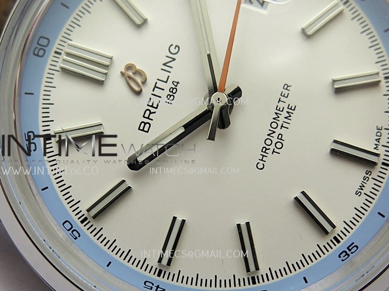 Top Time AB3113 38mm SS BLSF 1:1 Best Edition White Dial On Brown Leather Strap Asian B31