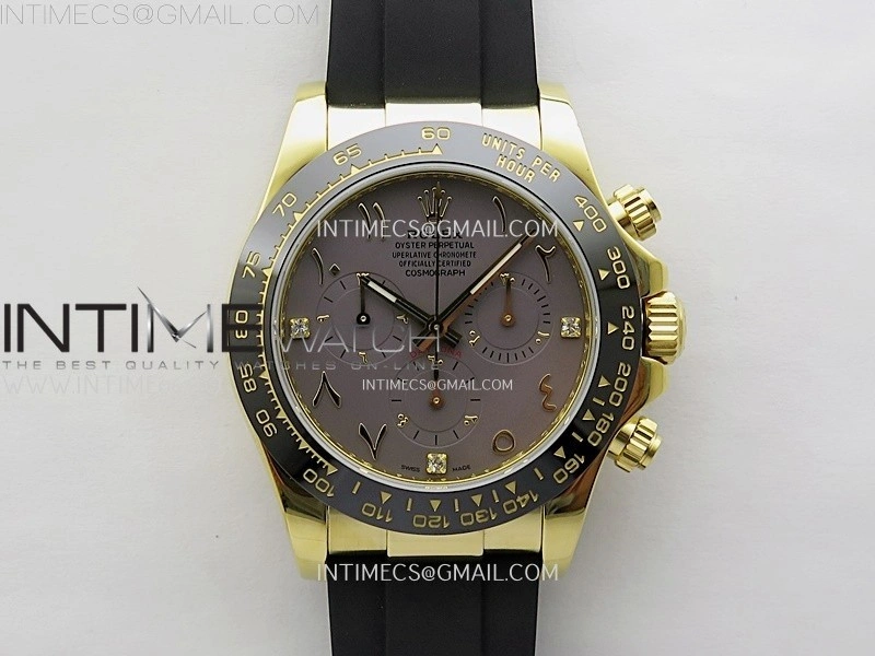 Daytona 116518 Gain Weight AF 1:1 Best Edition YG Brown Dial with Arabic Markers on Oysterflex Strap SH4130