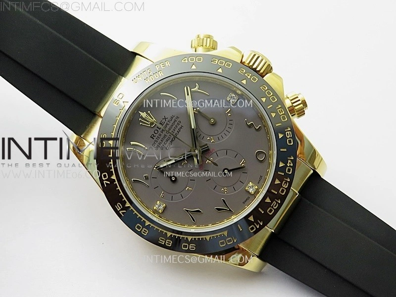 Daytona 116518 Gain Weight AF 1:1 Best Edition YG Brown Dial with Arabic Markers on Oysterflex Strap SH4130
