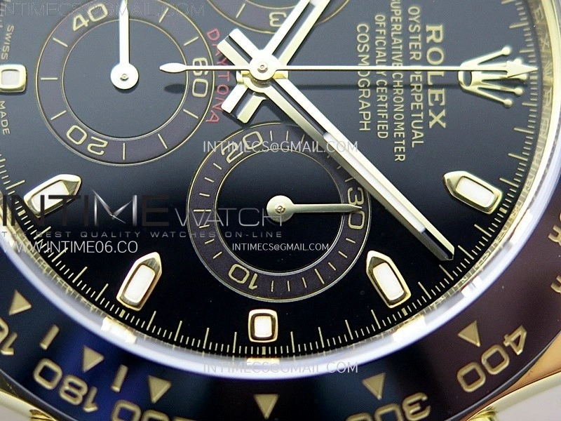 Daytona 116518 YG APSF 1:1 Best Edition Black Dial Black Subdial on Oysterflex Rubber Strap SH4130