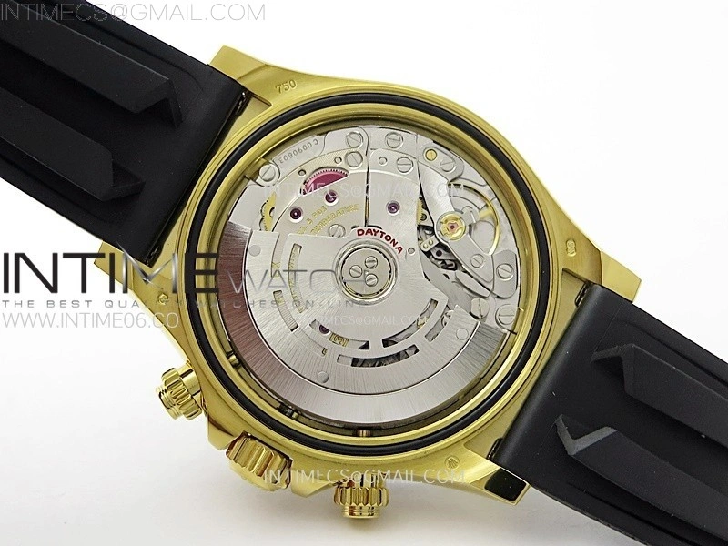 Daytona 116518 YG APSF 1:1 Best Edition Black Dial Black Subdial on Oysterflex Rubber Strap SH4130