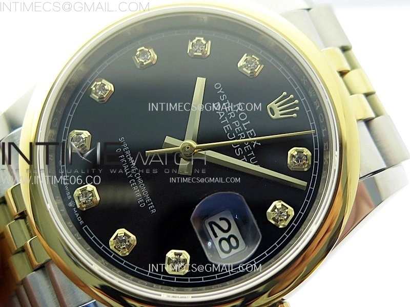DateJust 36MM 126203 SS YG APSF 1:1 Best Edition Black Dial Diamond Markers on SS YG Jubilee Bracelet SA3235