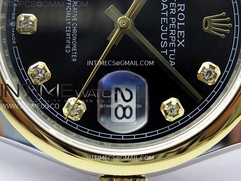 DateJust 36MM 126203 SS YG APSF 1:1 Best Edition Black Dial Diamond Markers on SS YG Jubilee Bracelet SA3235