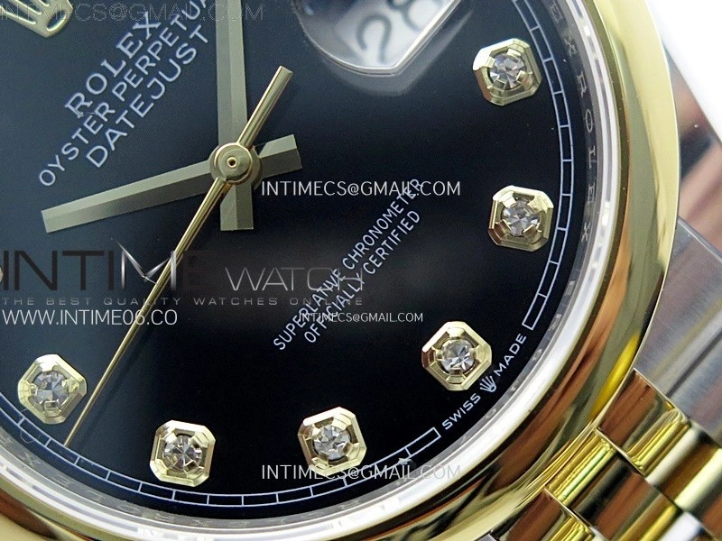 DateJust 36MM 126203 SS YG APSF 1:1 Best Edition Black Dial Diamond Markers on SS YG Jubilee Bracelet SA3235