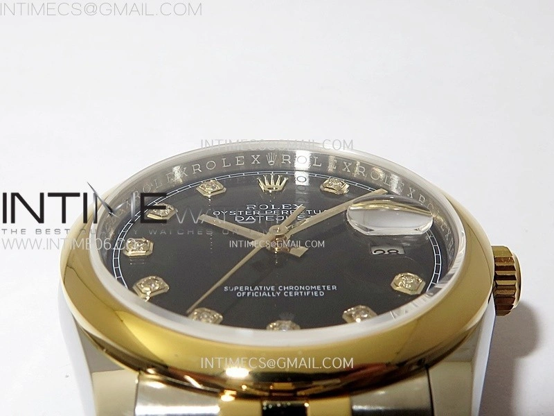 DateJust 36MM 126203 SS YG APSF 1:1 Best Edition Black Dial Diamond Markers on SS YG Jubilee Bracelet SA3235