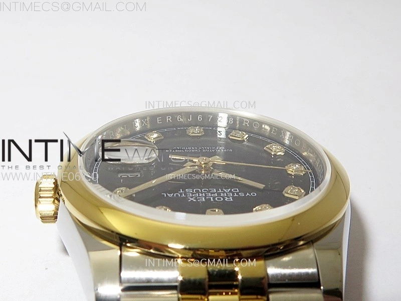 DateJust 36MM 126203 SS YG APSF 1:1 Best Edition Black Dial Diamond Markers on SS YG Jubilee Bracelet SA3235