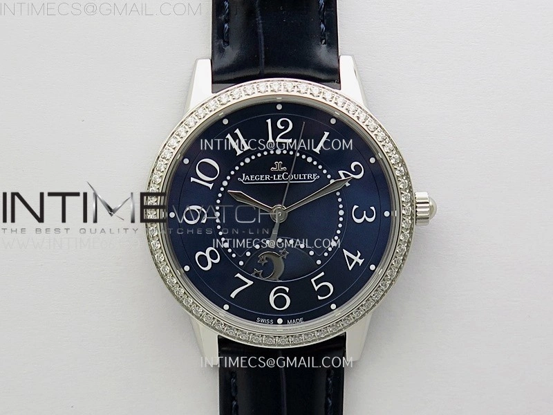 Rendez-Vous Night and Day Diamond Bezel SS APSF 1:1 Best Edition Blue Textured Dial SS Bezel on Blue Strap Super Clone A898
