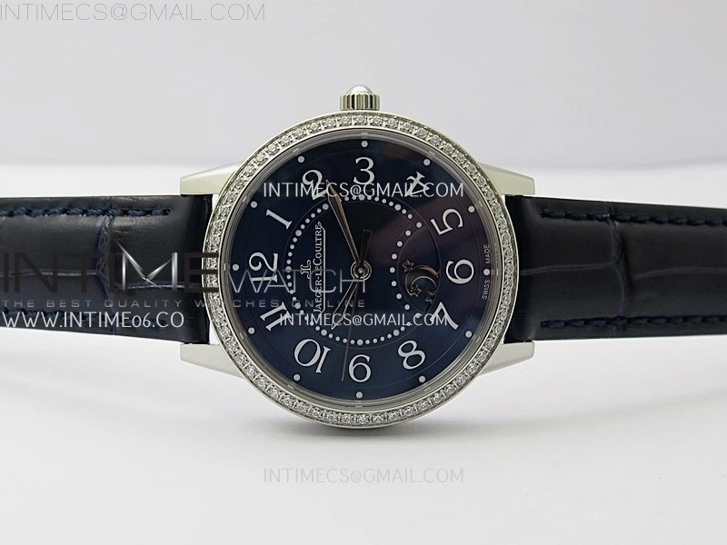 Rendez-Vous Night and Day Diamond Bezel SS APSF 1:1 Best Edition Blue Textured Dial SS Bezel on Blue Strap Super Clone A898