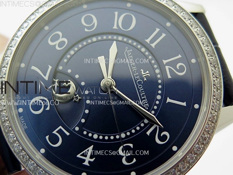 Rendez-Vous Night and Day Diamond Bezel SS APSF 1:1 Best Edition Blue Textured Dial SS Bezel on Blue Strap Super Clone A898