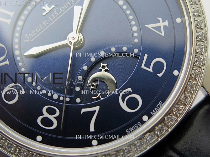 Rendez-Vous Night and Day Diamond Bezel SS APSF 1:1 Best Edition Blue Textured Dial SS Bezel on Blue Strap Super Clone A898