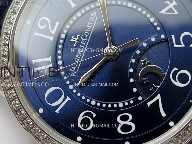 Rendez-Vous Night and Day Diamond Bezel SS APSF 1:1 Best Edition Blue Textured Dial SS Bezel on Blue Strap Super Clone A898