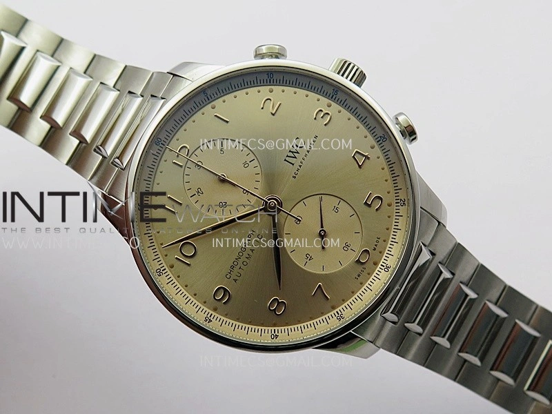 Portuguese Chrono IW371624 SS APSF 1:1 Best Edition Dune Dial RG Marker On SS Bracelet Asian Super Clone 69355