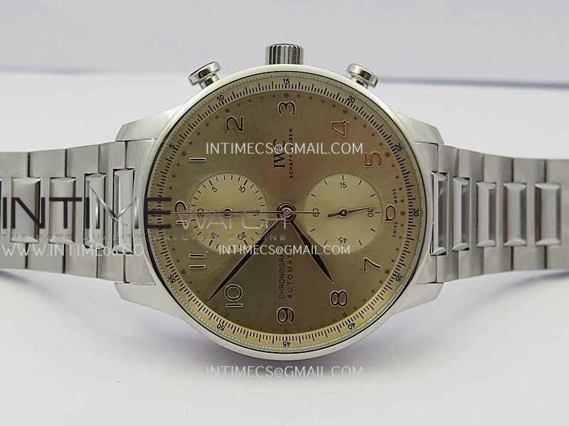 Portuguese Chrono IW371624 SS APSF 1:1 Best Edition Dune Dial RG Marker On SS Bracelet Asian Super Clone 69355