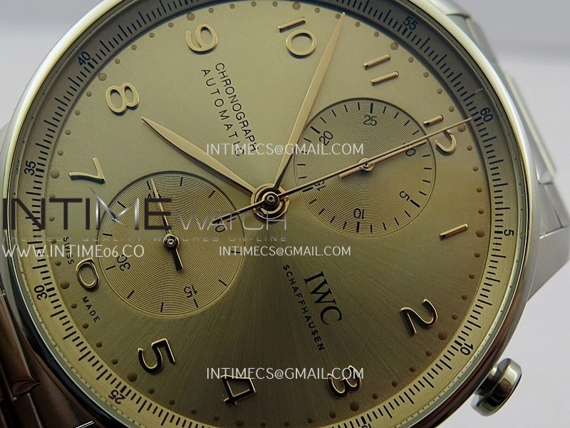 Portuguese Chrono IW371624 SS APSF 1:1 Best Edition Dune Dial RG Marker On SS Bracelet Asian Super Clone 69355