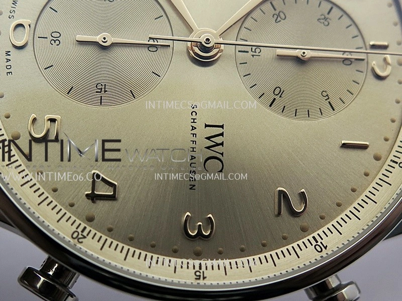 Portuguese Chrono IW371624 SS APSF 1:1 Best Edition Dune Dial RG Marker On SS Bracelet Asian Super Clone 69355