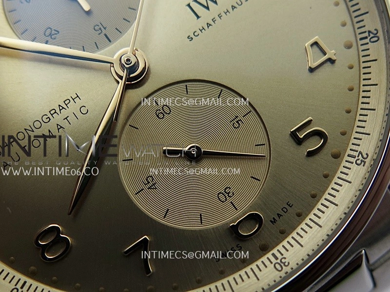 Portuguese Chrono IW371624 SS APSF 1:1 Best Edition Dune Dial RG Marker On SS Bracelet Asian Super Clone 69355