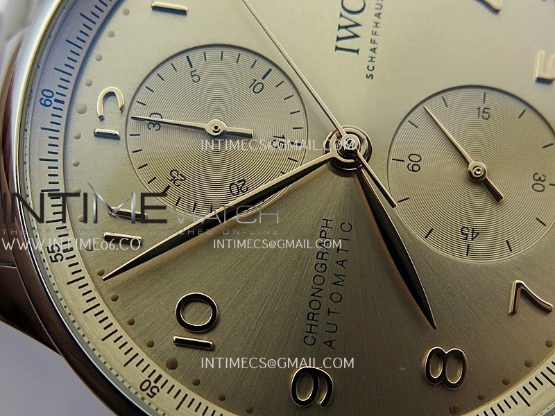 Portuguese Chrono IW371624 SS APSF 1:1 Best Edition Dune Dial RG Marker On SS Bracelet Asian Super Clone 69355