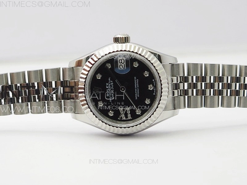 Datejust 28mm 279179 SS APSF Best Edition Black Dial Stars Crystals Markers on SS Jubilee Bracelet NH05