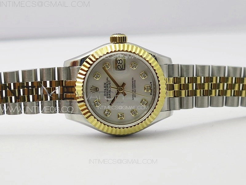 Datejust 28mm 279179 SS YG APSF Best Edition White MOP Dial Crystals Markers on SS YG Jubilee Bracelet NH05