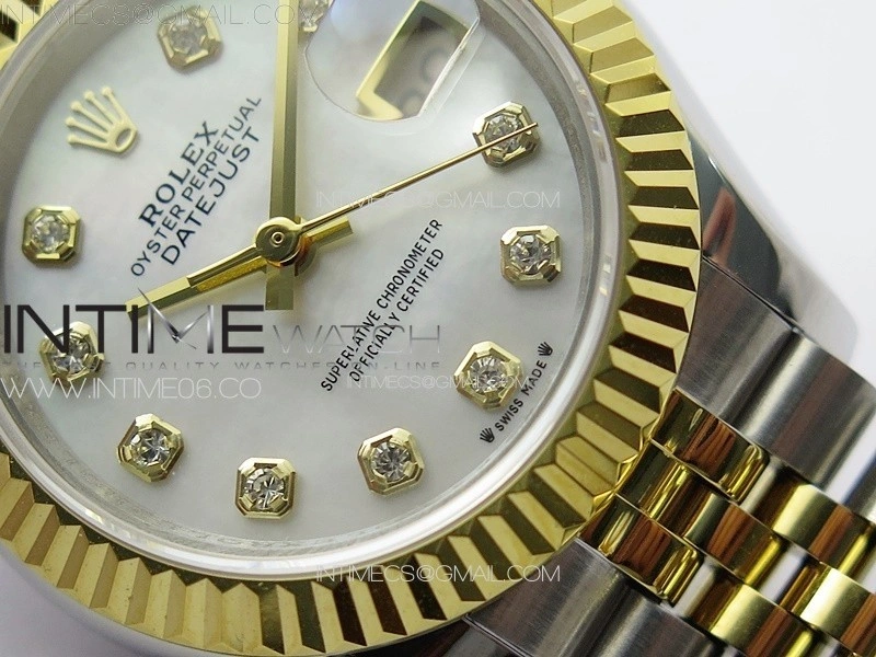 Datejust 28mm 279179 SS YG APSF Best Edition White MOP Dial Crystals Markers on SS YG Jubilee Bracelet NH05