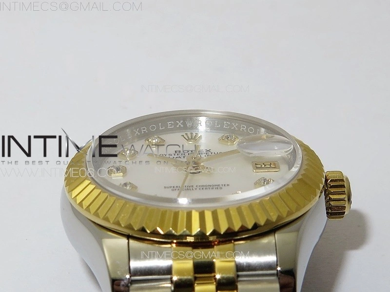 Datejust 28mm 279179 SS YG APSF Best Edition White MOP Dial Crystals Markers on SS YG Jubilee Bracelet NH05