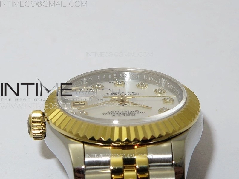 Datejust 28mm 279179 SS YG APSF Best Edition White MOP Dial Crystals Markers on SS YG Jubilee Bracelet NH05
