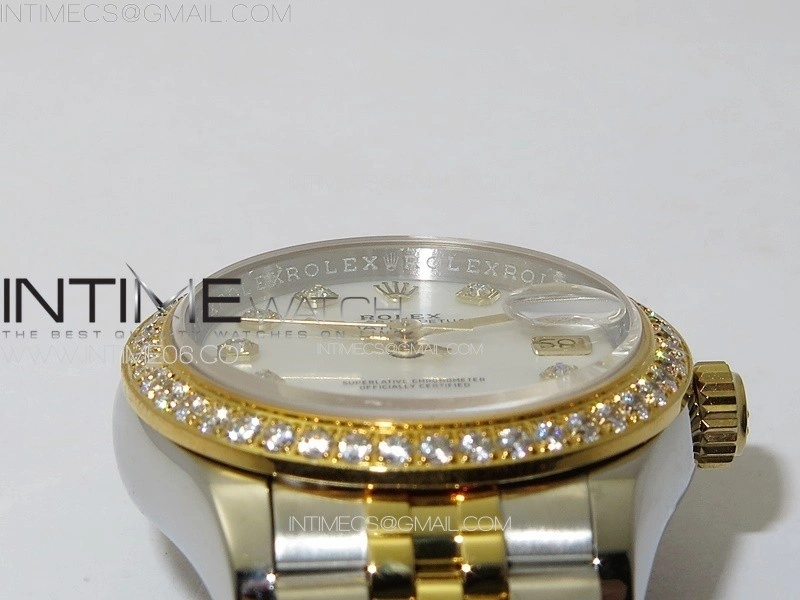Datejust 28mm 279179 SS YG APSF Best Edition White MOP Dial Crystals Markers on SS YG Jubilee Bracelet NH05