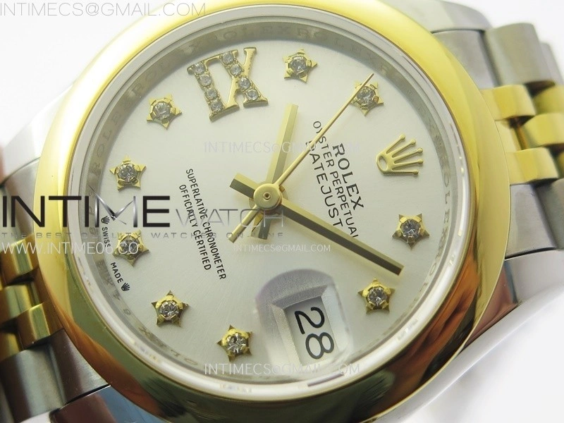Datejust 28mm 279173 Smooth Bezel SS YG APSF Best Edition White MOP Dial Star Crystals Markers on Jubilee Bracelet NH05