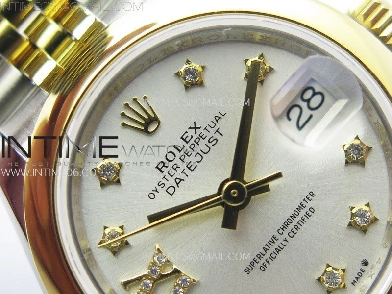 Datejust 28mm 279173 Smooth Bezel SS YG APSF Best Edition White MOP Dial Star Crystals Markers on Jubilee Bracelet NH05