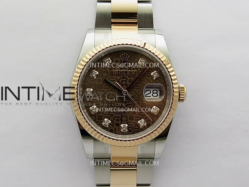 DateJust 126233 36mm 904L SS RG AR+F 1:1 Best Edition Brown Jubilee Dial Diamond Marker On Oyster Bracelet DD3235