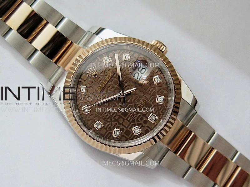 DateJust 126233 36mm 904L SS RG AR+F 1:1 Best Edition Brown Jubilee Dial Diamond Marker On Oyster Bracelet DD3235