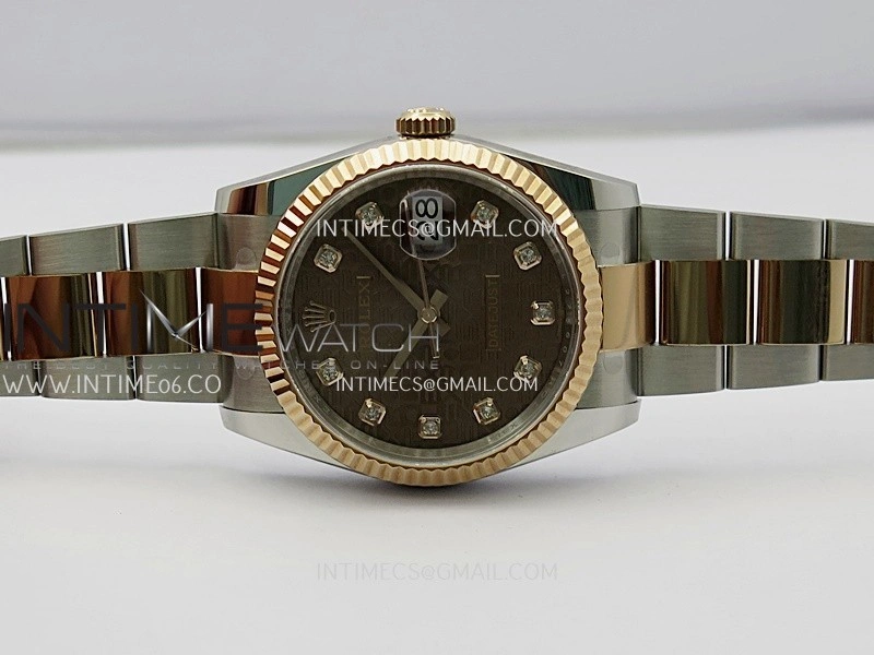 DateJust 126233 36mm 904L SS RG AR+F 1:1 Best Edition Brown Jubilee Dial Diamond Marker On Oyster Bracelet DD3235