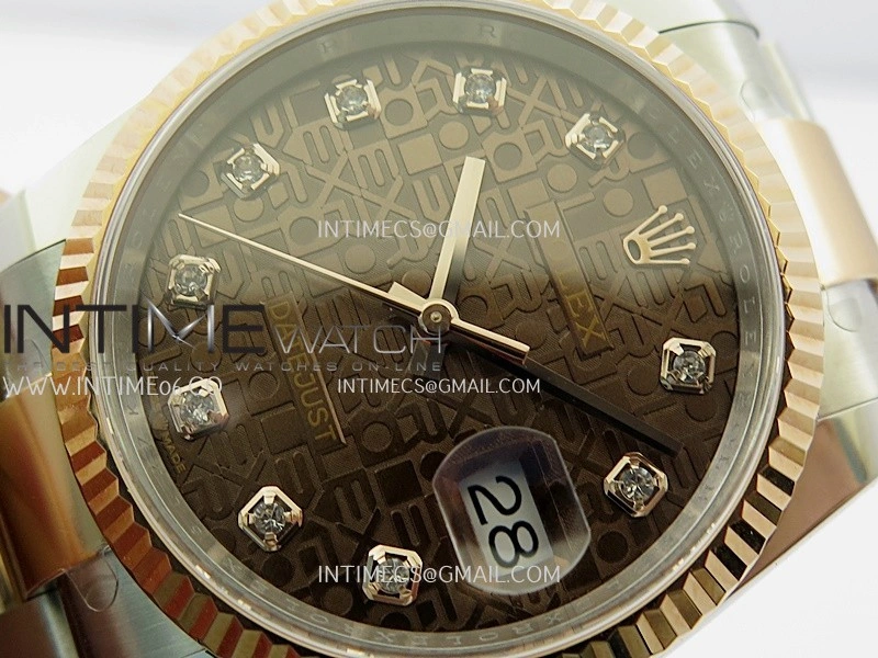 DateJust 126233 36mm 904L SS RG AR+F 1:1 Best Edition Brown Jubilee Dial Diamond Marker On Oyster Bracelet DD3235
