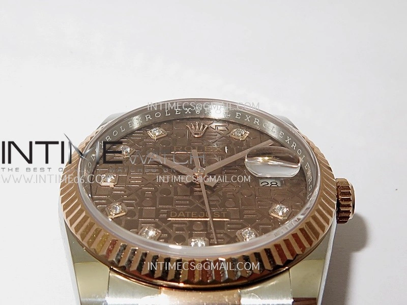DateJust 126233 36mm 904L SS RG AR+F 1:1 Best Edition Brown Jubilee Dial Diamond Marker On Oyster Bracelet DD3235