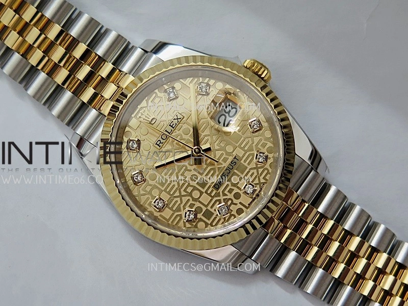 DateJust 126233 36mm 904L SS YG AR+F 1:1 Best Edition Gold Jubilee Dial Diamond Marker On Jubilee Bracelet DD3235