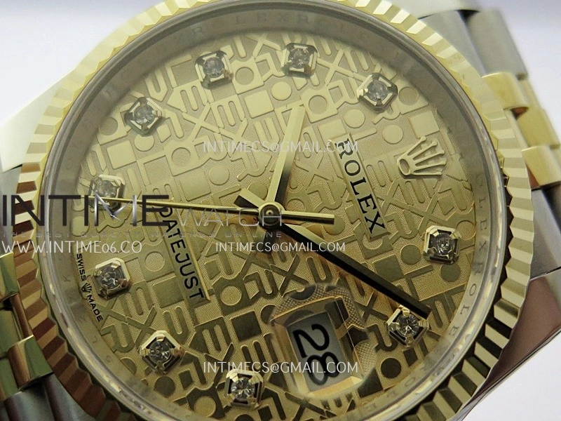 DateJust 126233 36mm 904L SS YG AR+F 1:1 Best Edition Gold Jubilee Dial Diamond Marker On Jubilee Bracelet DD3235