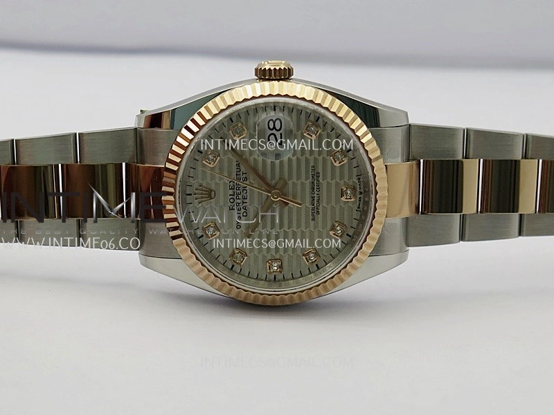 DateJust 126233 36mm 904L SS RG AR+F 1:1 Best Edition Silver Fluted Dial Diamond Marker On Oyster Bracelet DD3235
