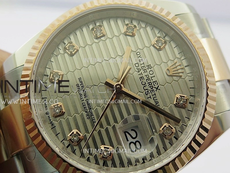 DateJust 126233 36mm 904L SS RG AR+F 1:1 Best Edition Silver Fluted Dial Diamond Marker On Oyster Bracelet DD3235