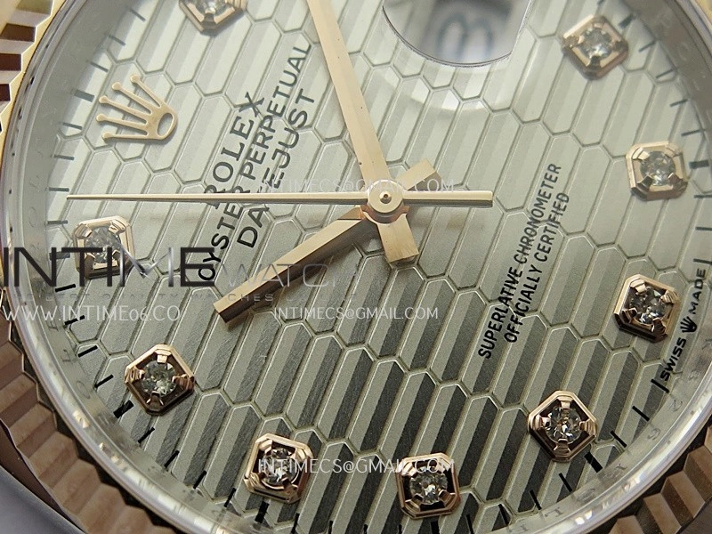 DateJust 126233 36mm 904L SS RG AR+F 1:1 Best Edition Silver Fluted Dial Diamond Marker On Oyster Bracelet DD3235