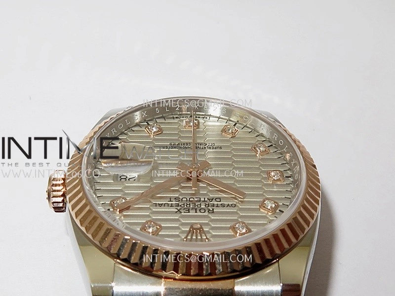 DateJust 126233 36mm 904L SS RG AR+F 1:1 Best Edition Silver Fluted Dial Diamond Marker On Oyster Bracelet DD3235