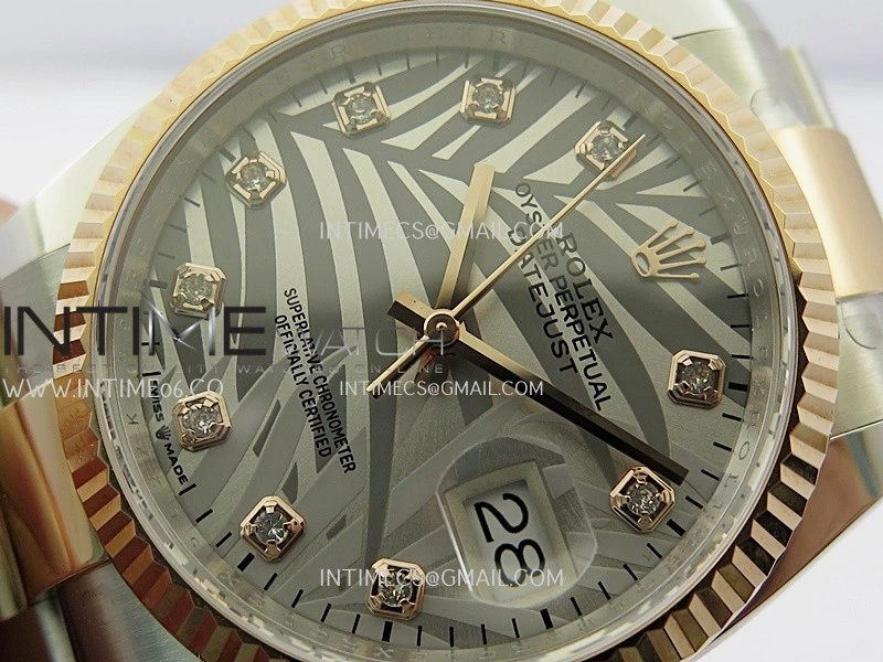 DateJust 126233 36mm 904L SS RG AR+F 1:1 Best Edition Silver Leaves Dial Diamond Marker On Oyster Bracelet DD3235