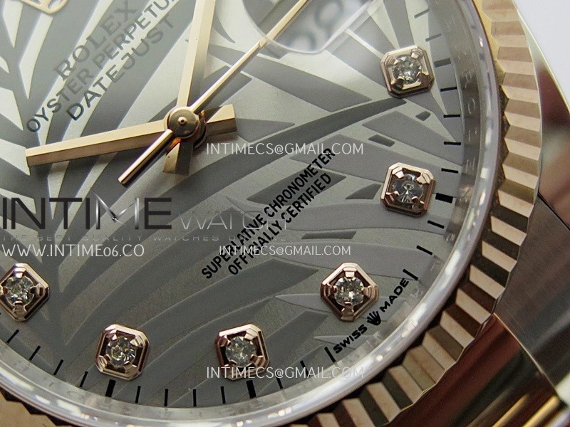 DateJust 126233 36mm 904L SS RG AR+F 1:1 Best Edition Silver Leaves Dial Diamond Marker On Oyster Bracelet DD3235