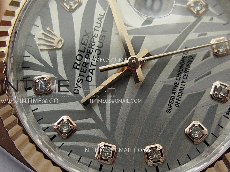 DateJust 126233 36mm 904L SS RG AR+F 1:1 Best Edition Silver Leaves Dial Diamond Marker On Oyster Bracelet DD3235