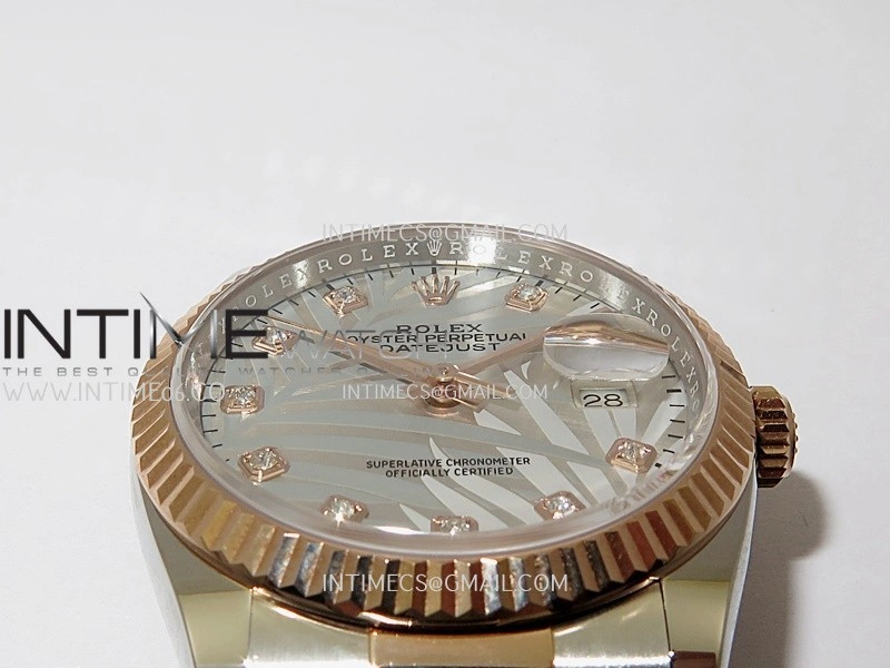 DateJust 126233 36mm 904L SS RG AR+F 1:1 Best Edition Silver Leaves Dial Diamond Marker On Oyster Bracelet DD3235